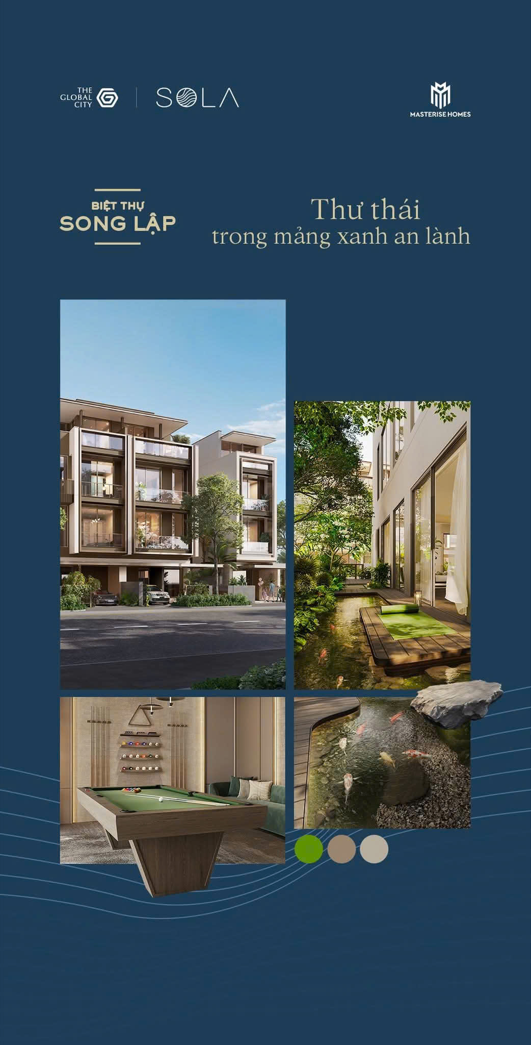 Sola-Đảo Ánh Dương Biệt Thự Compound 3 mặt Sông The Global City Quận 2