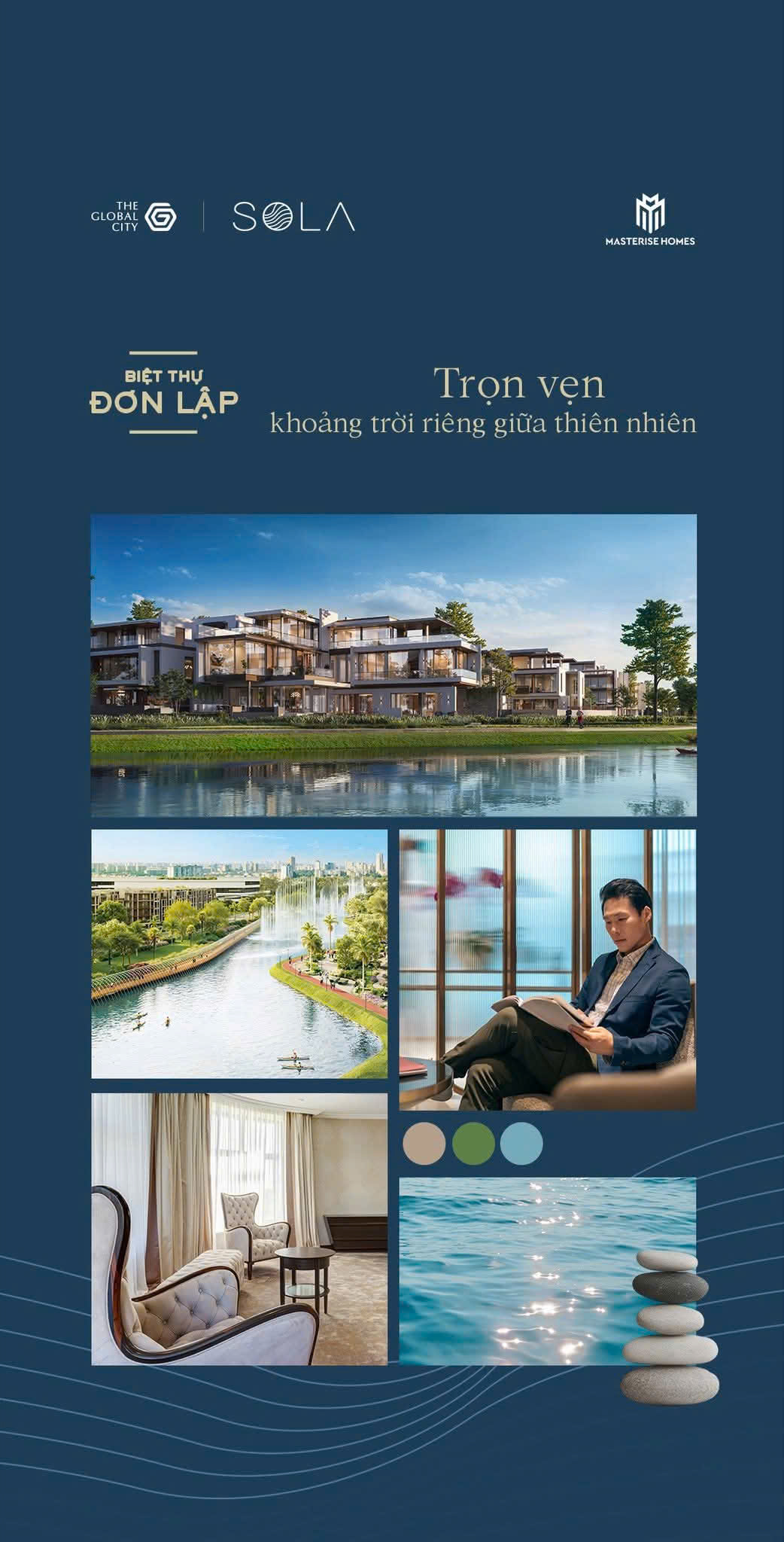Sola-Đảo Ánh Dương Biệt Thự Compound 3 mặt Sông The Global City Quận 2